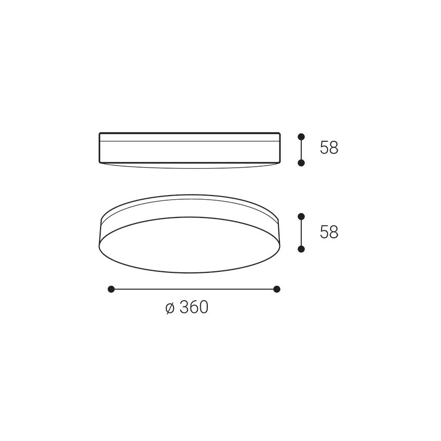 LED2 - Plafonieră LED pentru baie YPSO, 30 W, 230 V, 3000/4000 K, IP54, Ø36 cm, alb