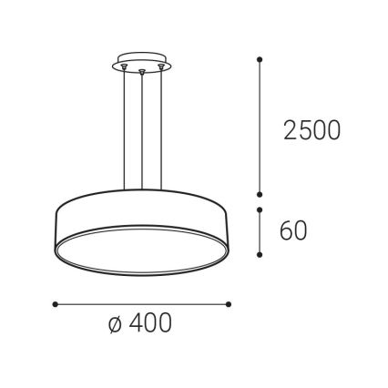 LED2 - Pendul LED MONO SLIM pe cablu, 30W, 230V, 3000K/4000K, Ø 40 cm, alb
