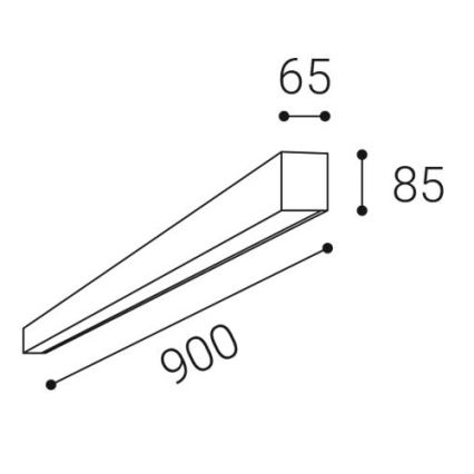 LED2 - Plafonieră LED LINO LED/24W/230V 3000/3500/4000K 90 cm negru