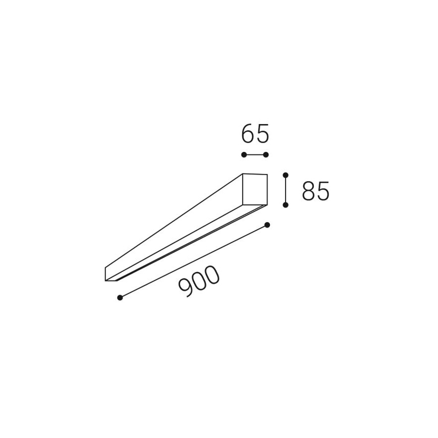 LED2 - Plafonieră LED LINO LED/24W/230V 3000/3500/4000K 90 cm negru