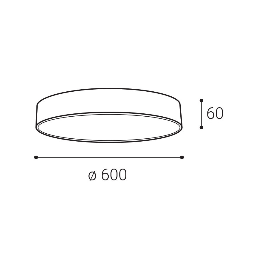LED2 - Plafonieră LED MONO SLIM, 60 W, 230 V, 3000K/4000K, Ø 60 cm, negru