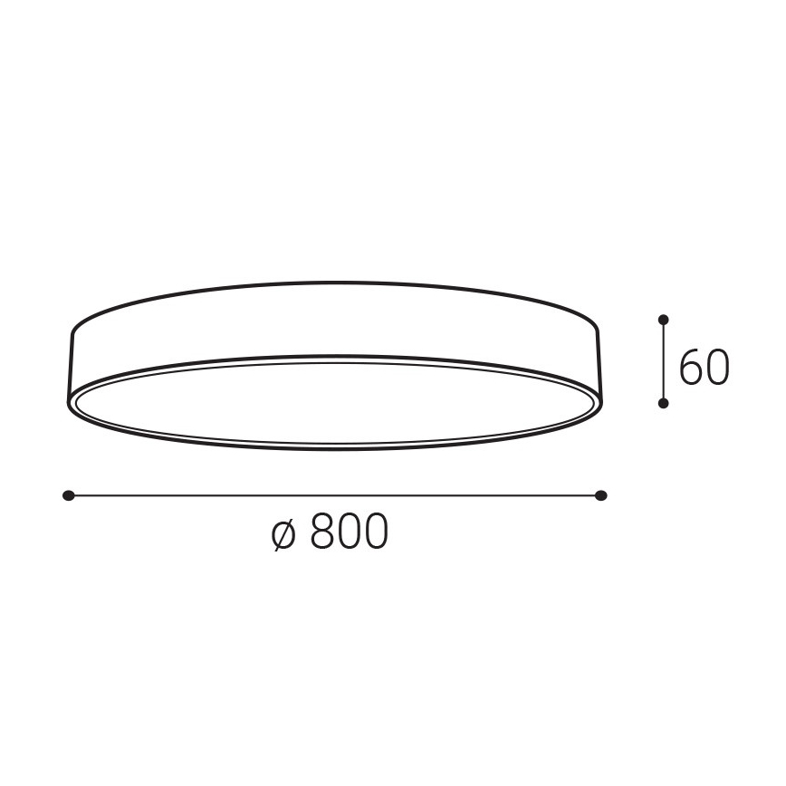 LED2 - Plafonieră LED MONO SLIM, 80 W, 230 V, 3000 K/4000 K, Ø 80 cm, neagră
