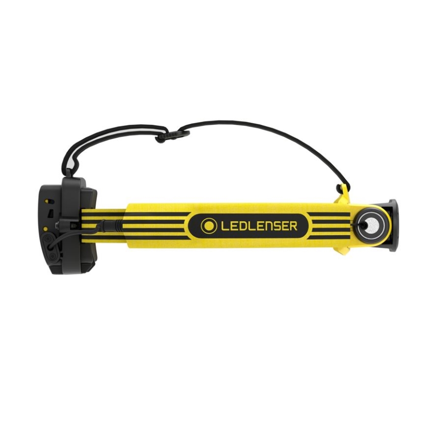Ledlenser EXH6R - frontală LED reîncărcabilă cu intensitate reglabilă, 1900 mAh, IP68, 250 lm, 15 ore, galbenă