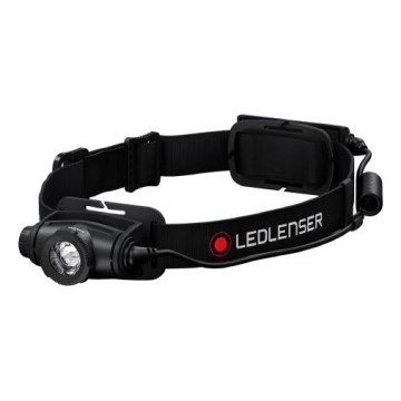 Ledlenser H5R CORE - lanternă frontală reîncărcabilă cu LED, cu reglare a intensității luminoase, 1800 mAh, IP67, 500 lm, 50 h, negru