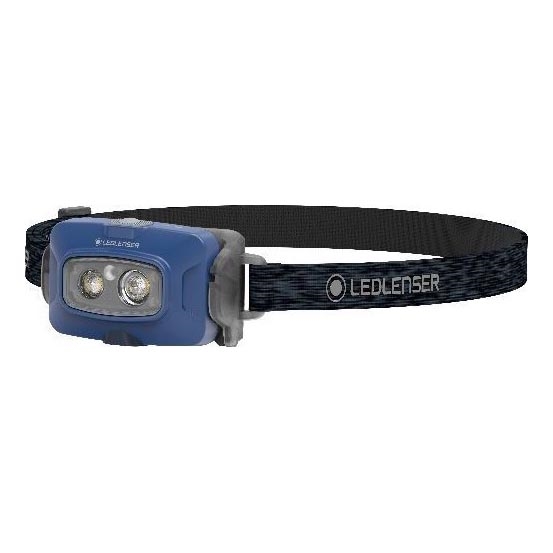 Ledlenser HF4R Core - Lampă frontală LED reîncărcabilă, cu reglare a luminozității, 1000 mAh, IP68, 500 lm, autonomie 35 h, albastru