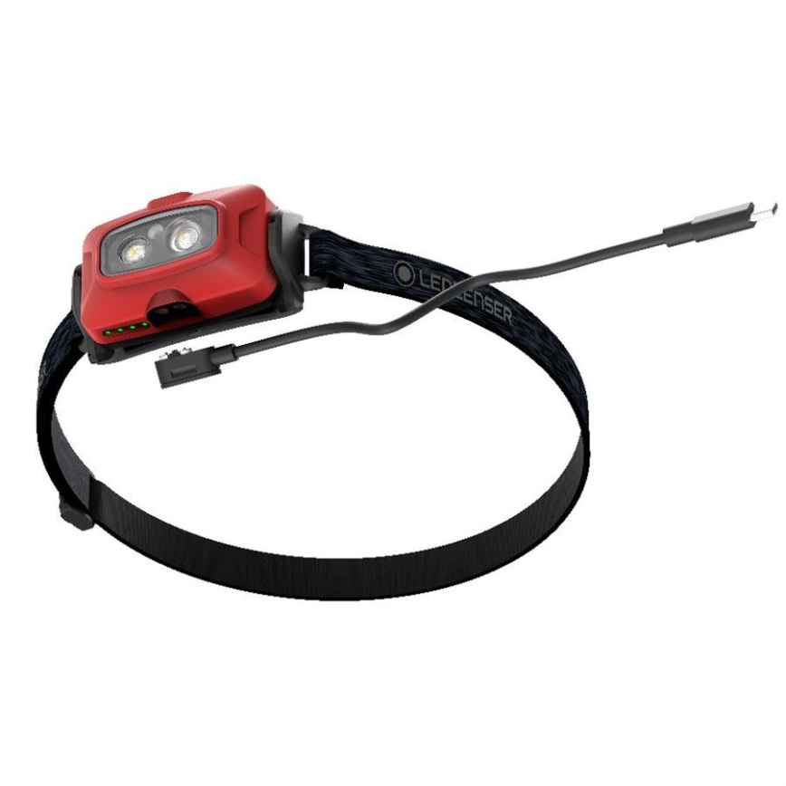 Ledlenser HF4R Core - Frontală LED reîncărcabilă, cu reglare a intensității, 1000 mAh, IP68, 500 lm, 35 h, roșie