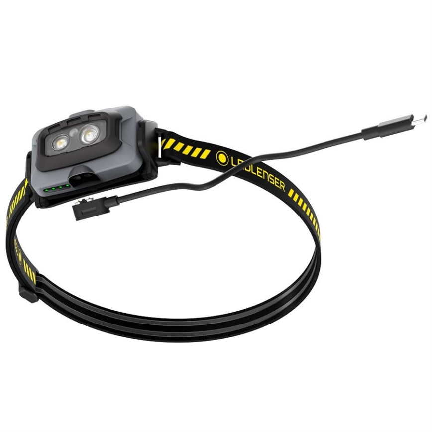 Ledlenser HF4R Work - Lanternă frontală LED reîncărcabilă, cu reglare a intensității, 500 lm, acumulator 1000 mAh, IP68, autonomie 35 h, neagră