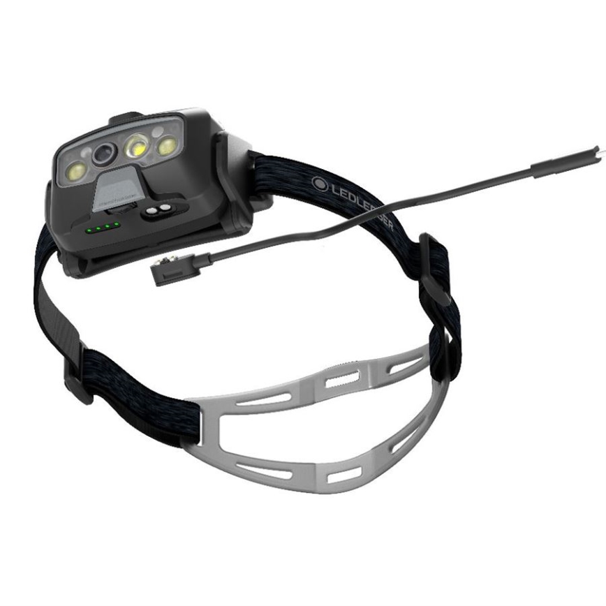 Ledlenser HF8R Core - Lampă frontală reîncărcabilă LED cu reglare a intensității, 2000 mAh, IP68, 800 lm, 60 h, gri
