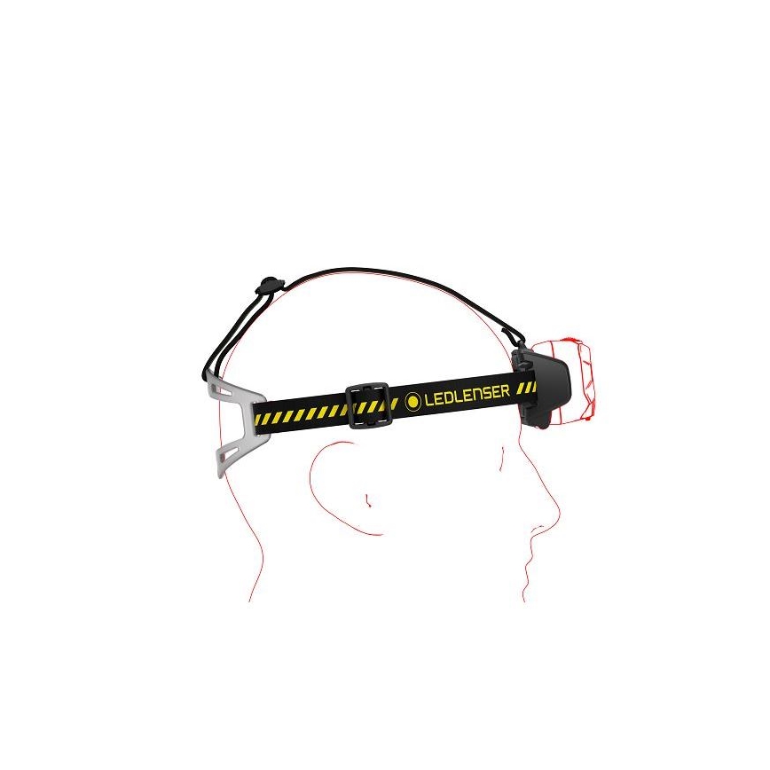 Ledlenser HF8R Work - Lanternă frontală LED reîncărcabilă, cu intensitate reglabilă, 3700 mAh, IP68, 1600 lm, 90 h, neagră