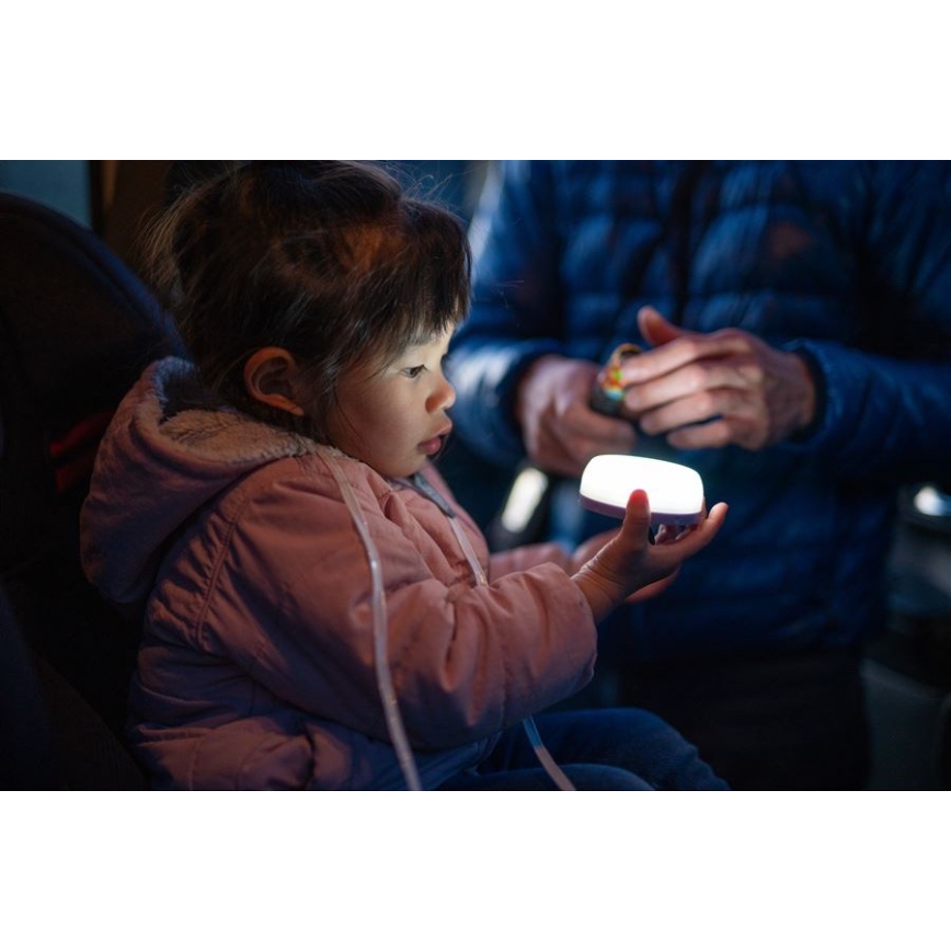 Ledlenser KIDCAMP6 RAINBOW - Lampă LED portabilă cu intensitate reglabilă, alimentare 3xAAA, IP44, albastru