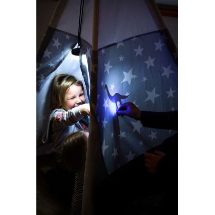 Ledlenser KIDCAMP6 RAINBOW - Lampă LED portabilă cu intensitate reglabilă, alimentare 3xAAA, IP44, albastru