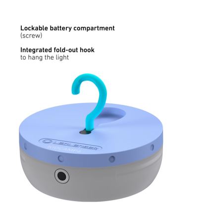 Ledlenser KIDCAMP6 RAINBOW - Lampă LED portabilă cu intensitate reglabilă, alimentare 3xAAA, IP44, albastru