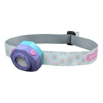 Ledlenser KIDLED4R RAINBOW - frontală reîncărcabilă pentru copii, reglabilă, LED/280 mAh IPX4 40lm 18 h mov