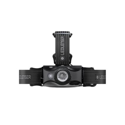 Ledlenser MH7 - Lanternă frontală LED reîncărcabilă, cu intensitate reglabilă, 1550 mAh, IP54, 600 lm, autonomie 40 ore, negru/gri