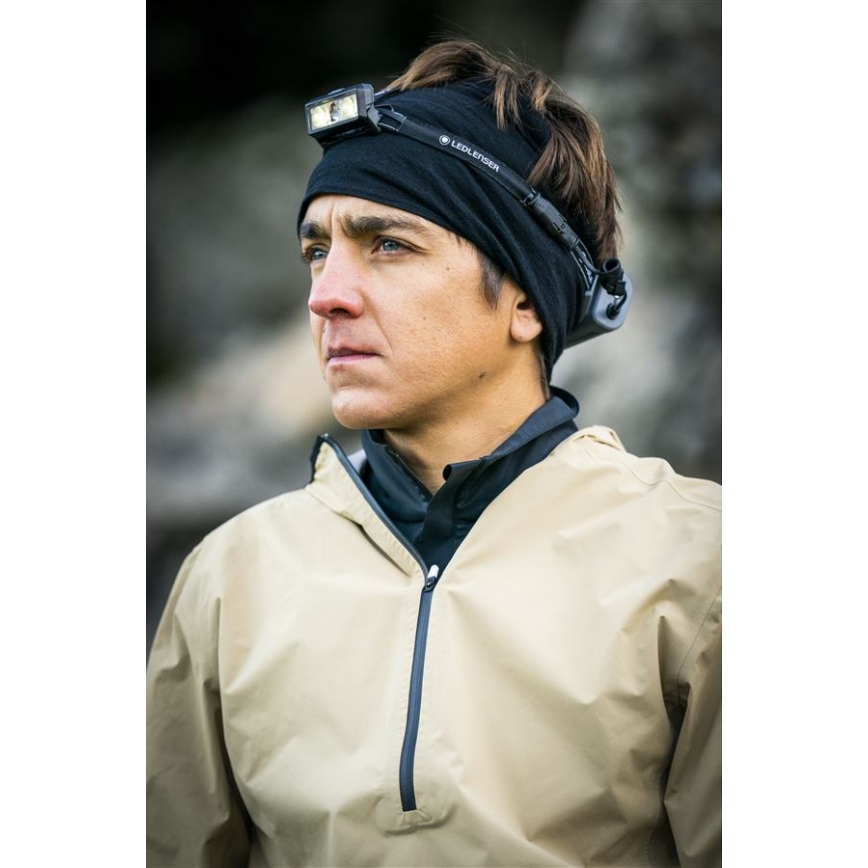 Ledlenser NEO9R - Lanternă frontală LED reîncărcabilă, cu reglare a luminozității, 5000 mAh, IP54, 1200 lm, 120 h, negru/gri