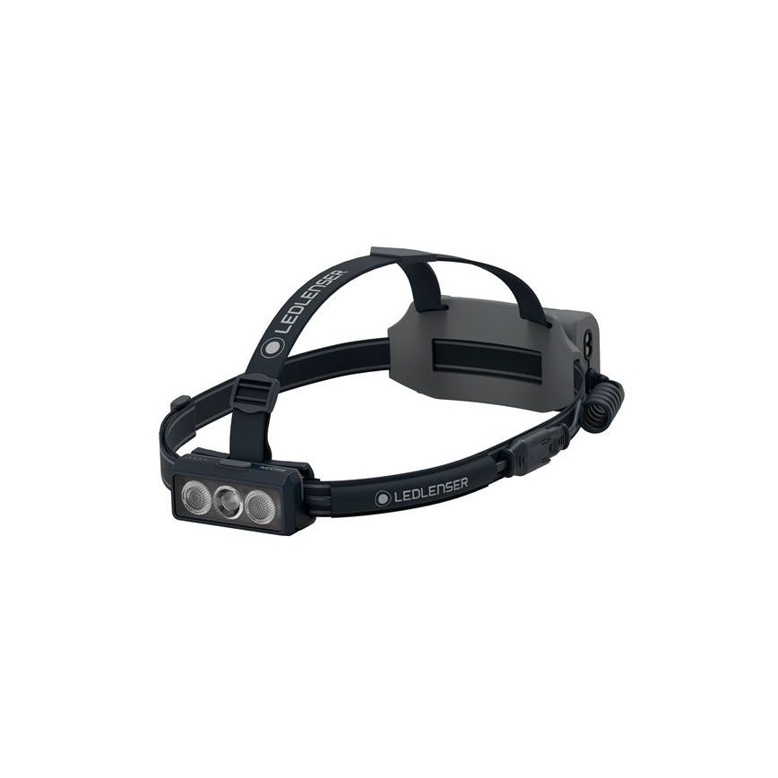Ledlenser NEO9R - Lanternă frontală LED reîncărcabilă, cu reglare a luminozității, 5000 mAh, IP54, 1200 lm, 120 h, negru/gri