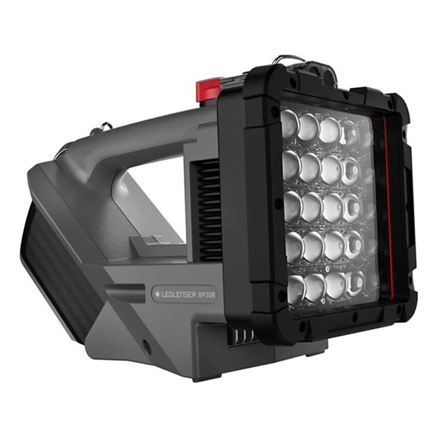 Ledlenser XP30R - Lanternă LED reîncărcabilă cu intensitate reglabilă, 5000 mAh, IP54, 32000 lm, 16 ore, gri