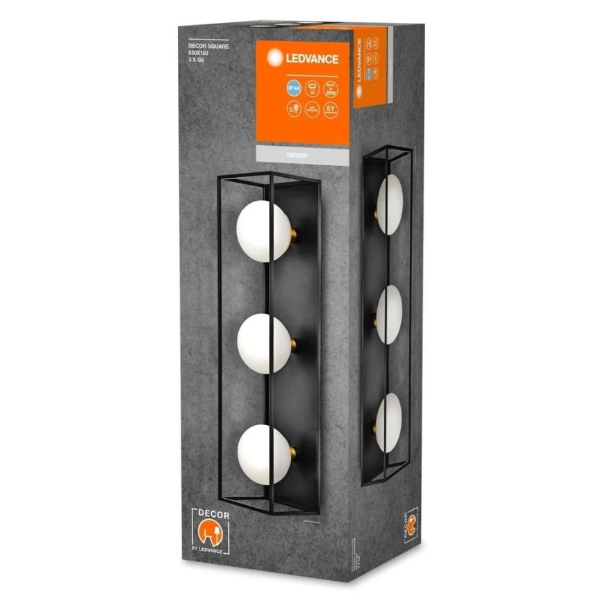 Ledvance - Aplica de perete pentru exterior DECOR SQUARE 3xG9/28W/230V IP44
