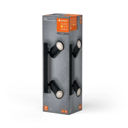 Ledvance - Aplica LED spot de perete OCTAGON 2xGU10/3,4W/230V 2700K neagră
