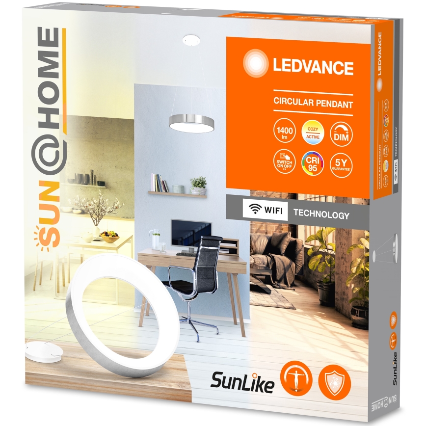 Ledvance - Candelabru LED reglabil pe cablu SUN@HOME CIRCULAR LED/18,5W/230V Wi-Fi