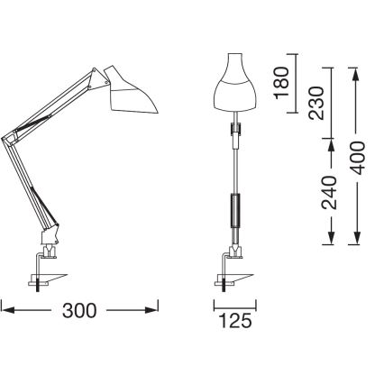 Ledvance - Lampă de birou cu clemă OFFICE LINE 1xE27/11W/230V neagră