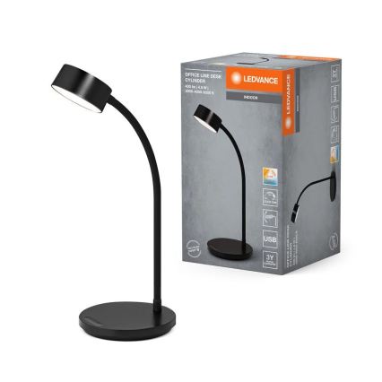 Ledvance - Lampă de birou LED tactilă, dimabilă OFFICE LED/4,8W/5V 3000-6500K neagră