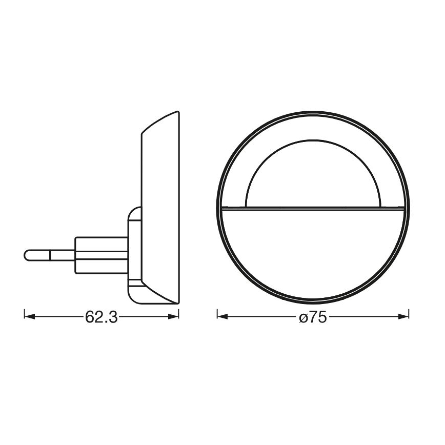 Ledvance - Lumină de noapte LED reglabilă LUNETTA LED/0,7W/230V