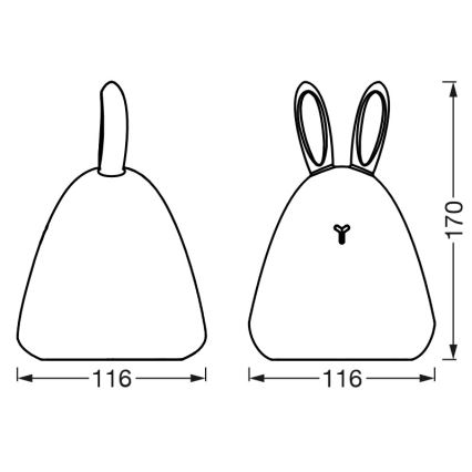 Ledvance - Lampă de noapte LED tactilă pentru copii TOUCH LED/2,5W/5V 1200 mAh