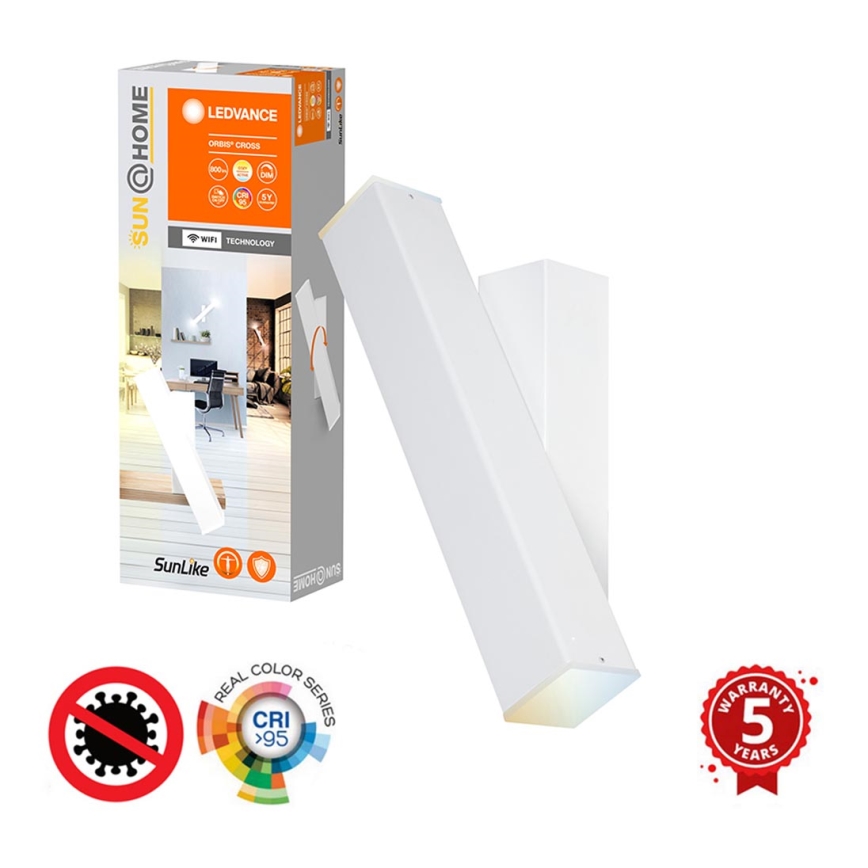 Ledvance - Lampă de perete LED reglabilă SUN@HOME CROSS 2xLED/6W/230V Wi-Fi