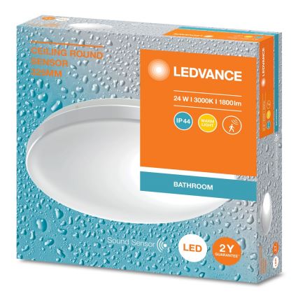 Ledvance - Plafonieră LED rotundă pentru baie cu senzor crepuscular CEILING ROUND LED/24W/230V IP44