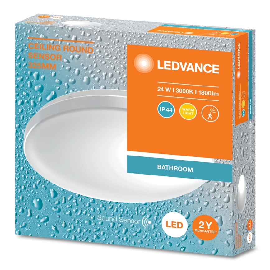 Ledvance - Plafonieră LED rotundă pentru baie cu senzor crepuscular CEILING ROUND LED/24W/230V IP44
