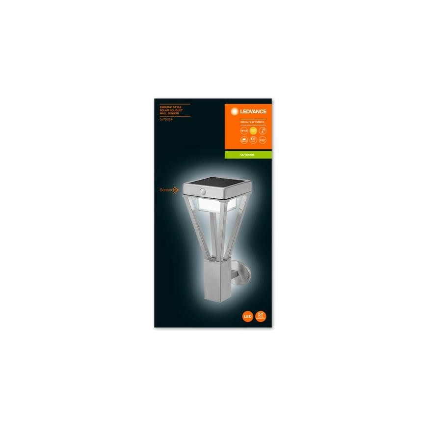Ledvance - Lampă solară de perete cu LED, senzor de mișcare și crepuscul BOUQUET LED/6W/3,7V 2200 mAh IP44