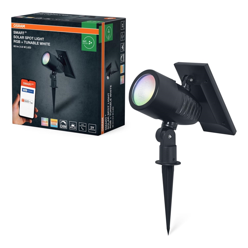 Ledvance - Lampă solară LED RGBW SMART+ SOLAR, reglabilă, LED/0,6W/3,7V 2000 mAh 3000-6500K IP44