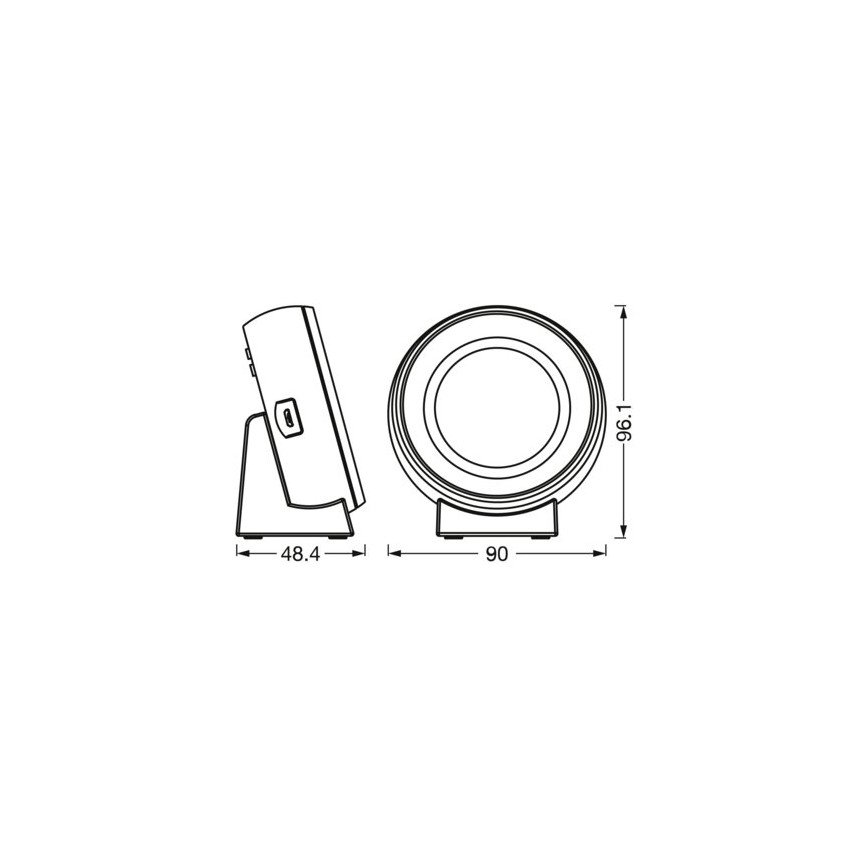 Ledvance - Ceas digital LED cu iluminare NIGHTLUX LED/0,3W/5V 1000mAh 3000/4000/6500K