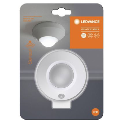 Ledvance - Lumină de orientare LED cu senzor NIGHTLUX LED/1,7W/3xAA 4000K