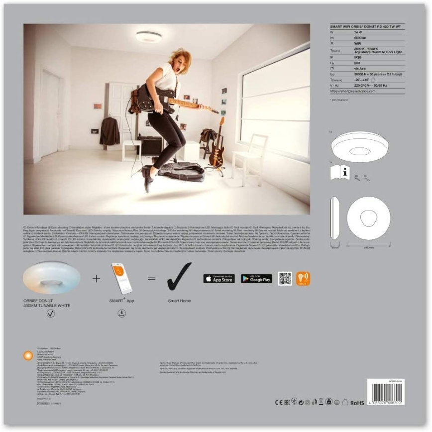 Ledvance - Lumină de tavan cu reglaj LED SMART + DONUT LED/24W/230V Wi-Fi