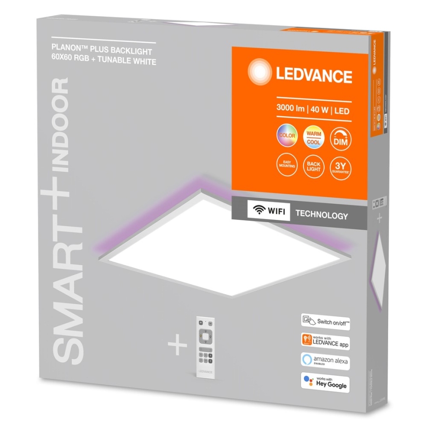 Ledvance - LED RGBW Panou dimabil SMART+ PLANON LED/40W/230V 3000-6500K 60x60 cm Wi-Fi + telecomandă