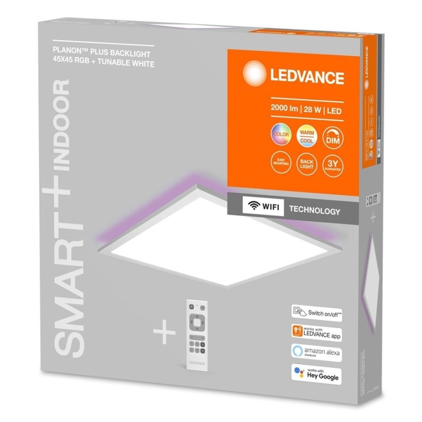 Ledvance - Panou LED RGBW reglabil SMART+ PLANON LED/28W/230V 45x45 cm Wi-Fi + telecomandă