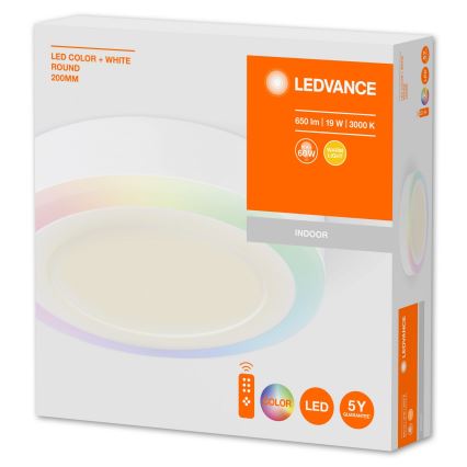 Ledvance - Plafonier LED RGB dimabil, 19W, 230V + telecomandă