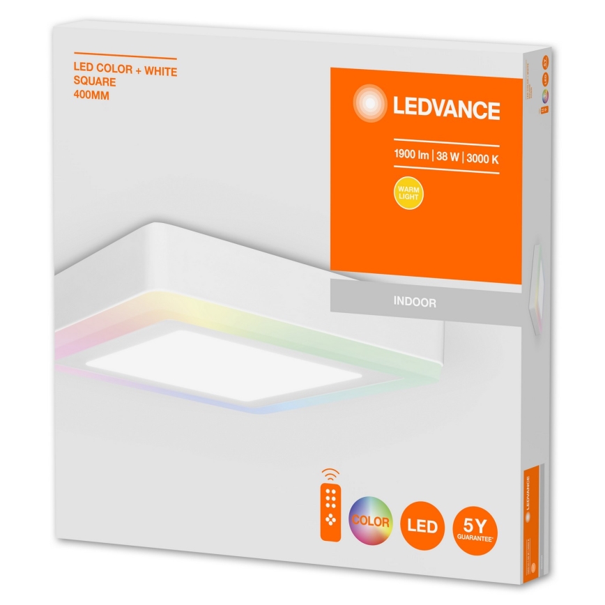 Ledvance - Plafonier LED RGB dimabil, 38W, 230V, cu telecomandă