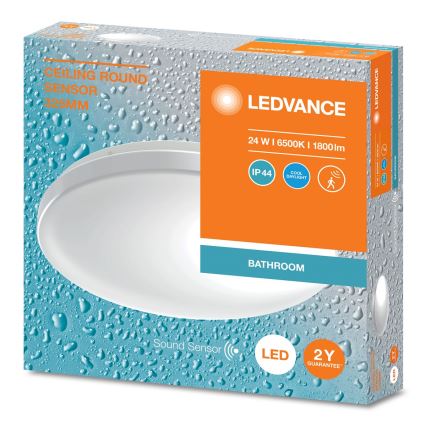 Ledvance - Plafonieră LED pentru baie cu senzor de amurg CEILING ROUND LED/24W/230V IP44