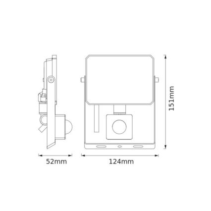 Ledvance - Proiector LED cu senzor de mișcare și senzor crepuscular, 20W, 230V, 4000K, IP65