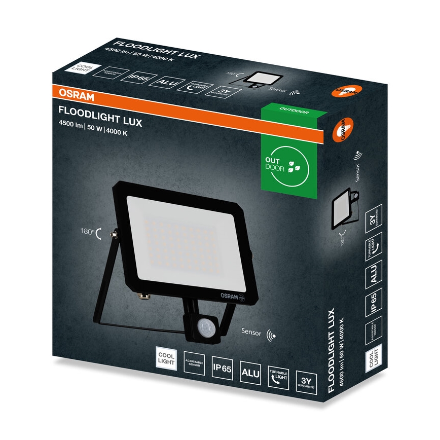 Ledvance - Proiector LED cu senzor FLOODLIGHT LED/50W/230V 4000K IP65