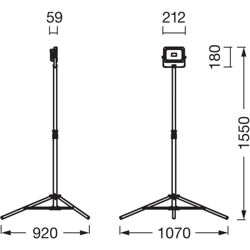 Ledvance - Proiector LED reglabil cu suport WORKLIGHT TRIPOD LED/20W/3,7V 1500 mAh IP54