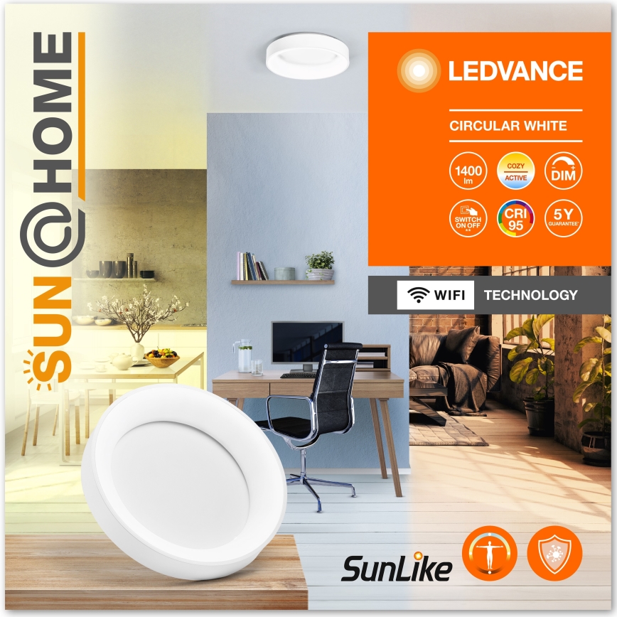 Ledvance - Plafonier LED reglabil SUN@HOME CIRCULAR LED/18,5W/230V Wi-Fi