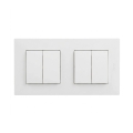 Legrand - 2x întrerupător dublu în serie nr. 5 cu ramă NILOE STEP albă