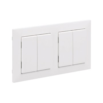 Legrand - 2x Întrerupător dublu pentru scară č. 5 cu ramă SUNO albă