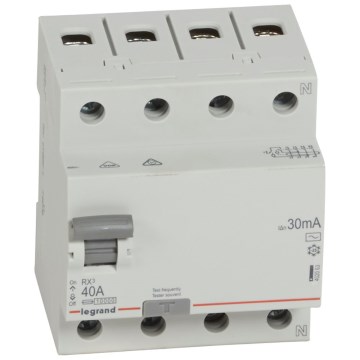 Legrand - Întrerupător diferențial cu 4 poli RX3 4P 40A 30 mA AC