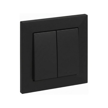 Legrand - Întrerupător dublu č. 5 cu ramă SUNO negru