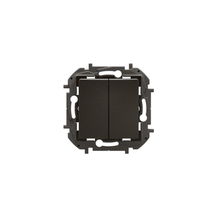 Legrand - Întrerupător dublu de scară nr. 6+6 fără ramă NILOE negru